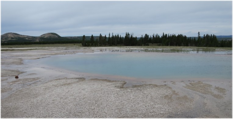 Turquoise pool with another hat - Midway Geyser Basin 