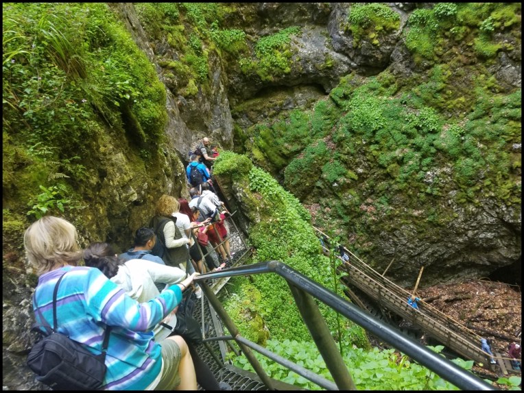 Scarisoara Ice Cave - descending the stairs