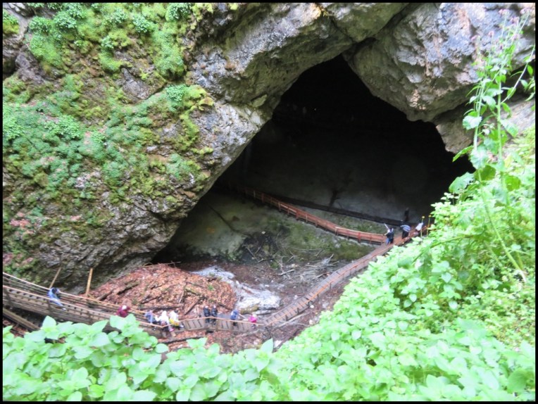Scarisoara Ice Cave - first people arriving at the bottom