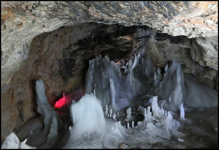 Scarisoara Ice Cave - Ice stalagmites in Church Room