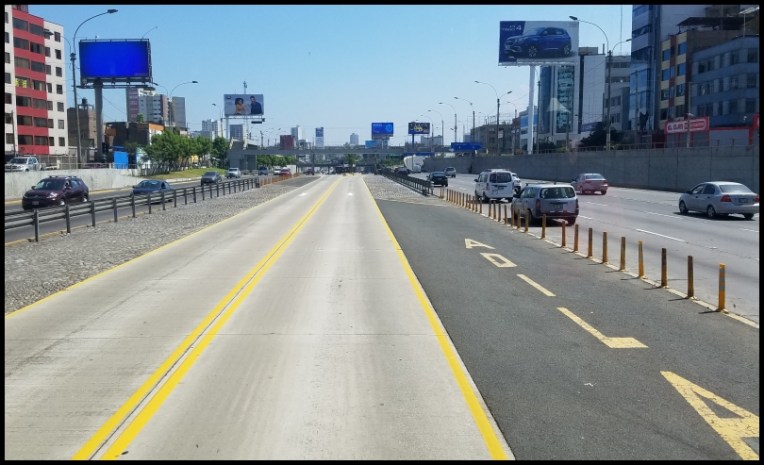 Lima - riding Metro bus