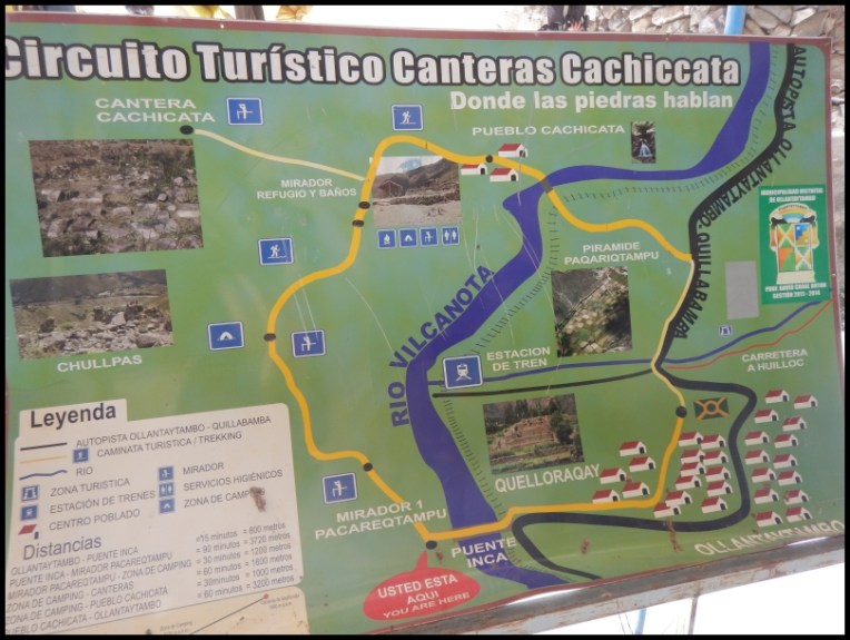 Ollantaytambo - Cachiccata Quarries tour map