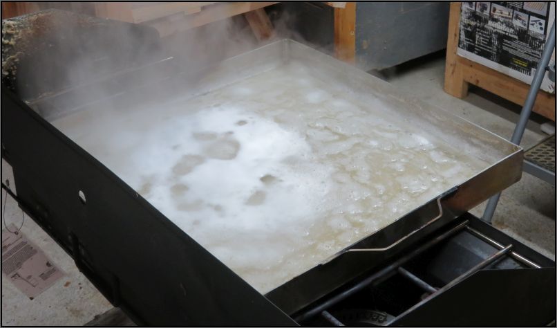 Boiling maple sap