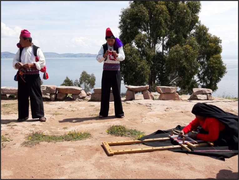 Taquile Island - the local trade is shown to the tourists
