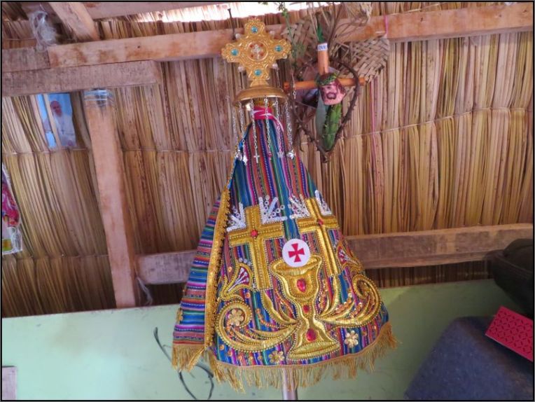 Uros Island - religious ornament in a local and catholic combination