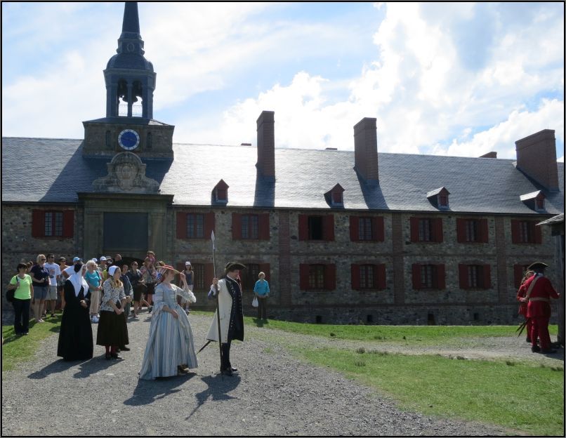 Louisbourg Fortress - living the life from 1744 in front of the Kings bastion barracks