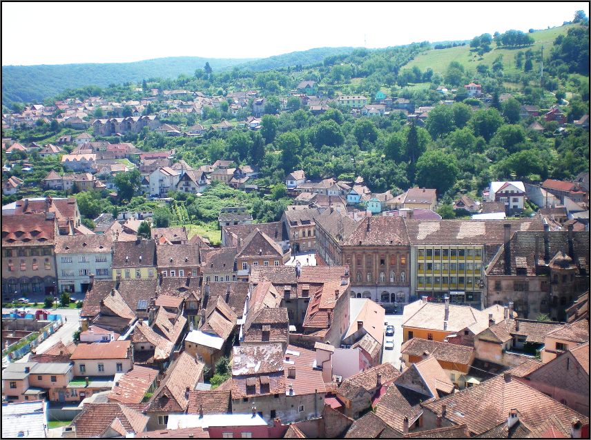 Sighisoara, the rooftops as viewed from the Clock Tower