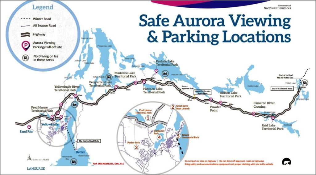 Safe Aurora Viewing and parking locations