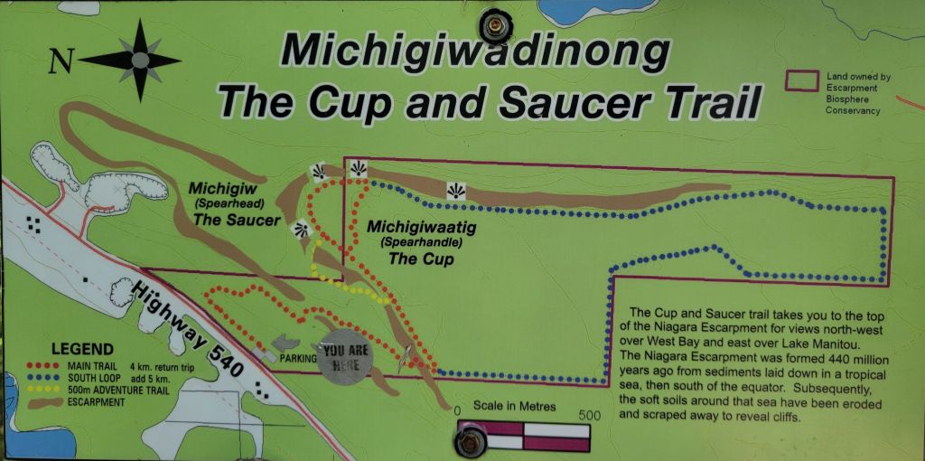 The cup and saucer trail map