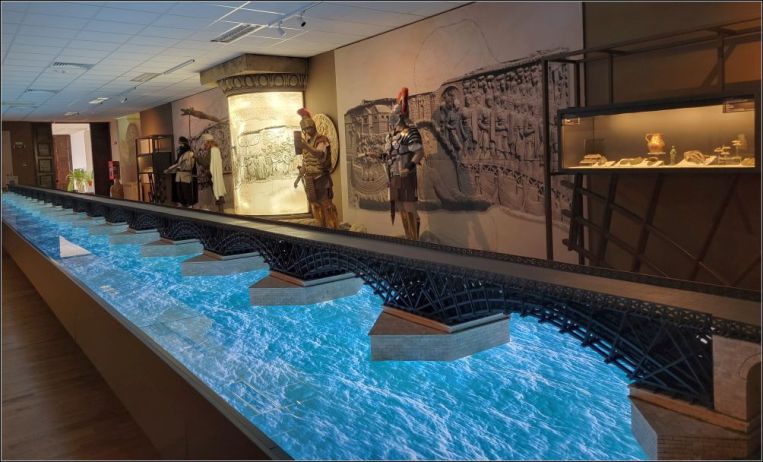 The scale model of the Bridge of Apollodorus