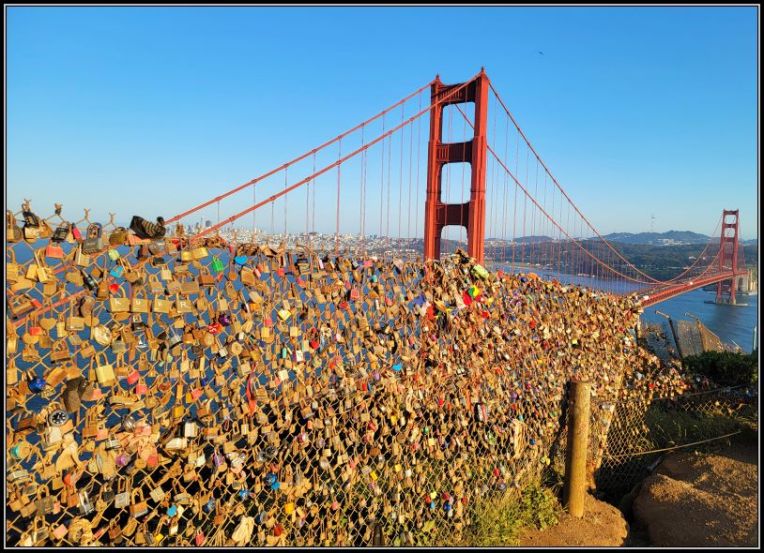Love locks fence