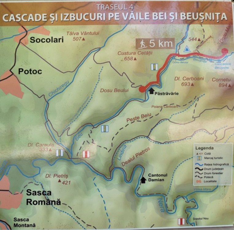 Beușnița Waterfall - Lake of the Bey’s eye map